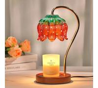 Justup Lámpara calentadora de velas, lámpara de calentamiento de velas de fresa con temporizador y 2 bombillas, derretidor de cera eléctrico, cumpleaños, día de San Valentín para mujeres (fresa)