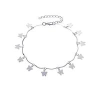JUSTUSNX Anklet ajustmariposa colgante tobipulsera Beach Summer Foot cadena de joyería para mujeres y niñas (B)