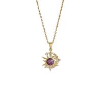 JUSTUSNX Collares de oro con colgante de sol y luna, joyería para el día de San Valentín para mujeres y niñas, talla única, Acero aleado