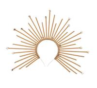 JUSTUSNX Mary Crown Headband Goddess Spiked Zip Tie Pentagrama Hairband Halloween Headdress para mujer