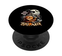 JustWaiting For Halloween Esqueleto Bruja Calabaza Fantasma PopSockets PopGrip Adhesivo