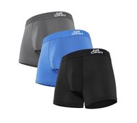 JustWears Trunks with Pouch - Pack of 3 | Anti Chafing No Ride Up Organic Underwear for Men | Perfect for Everyday Wear or Sports Like Walking, Cycling & Running