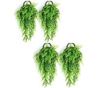 JustYit 4 Plantas Colgantes Artificiales Verdes de plástico Plantas Falsas de Hiedra, Plantas Artificiales para Colgar en la Pared, Interior, Exterior, jardín, Boda, decoración de Pared