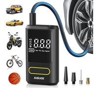 JUSUOX Inflador de neumáticos, compresor de aire portátil, bomba eléctrica para bicicleta con manómetro digital, bomba de aire inalámbrica de 150 PSI para neumáticos de coche, motocicleta, bicicleta