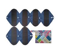 JUTESK Paño lavable y ajustable de 21 cm y mini bolsa húmeda (fibra de carbón de bambú) (paquete de 7) (campo de maíz y azul oscuro)