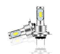 JUTTAUTO Bombillas LED H7 para faros delanteros de 4000 lúmenes, luz LED brillante, 6000 K, kit de conversión de luz antiniebla blanca fría IP68, impermeable, instalación rápida, paquete de 2