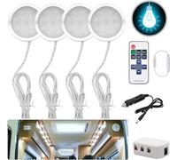 JUTTAUTO Foco LED interior de 12 V 3 W empotrable para techo para furgoneta T4 T5, camión, caravana, barco, autobús (4 luces)