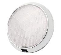 JUTTAUTO Luz interior RV 12 V LED techo cúpula luz interruptor de encendido/apagado para autocaravana caravana barco blanco frío, superficie cromada