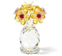 JUUDDENPARTS K9 - Figura de rosa de cristal con mariposa, adorno de ramo de flores de cristal multifacético, centro de mesa de prisma arcoíris para decoración del hogar, regalo para mujeres, mamá