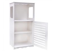 JUUTALK Armario de baño pequeño con 3 estantes para baño, salón, estudio, dormitorio, lavadero, cocina, color blanco