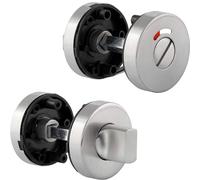 JUVA Par de rosetas de acero inoxidable mate para puertas interiores de la marca Par de pestillos para inodoros F100582. Incluye material de fijación de acero inoxidable. 1 par