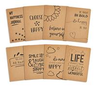 Juvale Cuadernos Kraft (paquete de 8) - Cuadernos Kraft forrados en blanco - Tapa blanda, 80 páginas cada uno, Marrón, 5.8 x 8.3 pulgadas