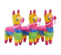 Juvale Mini burro de piñata, paquete de 3, 4 x 7.5 x 2 pulgadas, papel multicolor, mini piñatas, recuerdos y decoraciones de fiesta mexicana