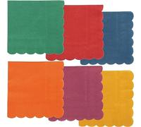 Juvale Paquete de 240 servilletas de cóctel de papel festoneado de 2 capas, 6 colores, 5 x 5 pulgadas