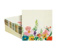 Juvale servilletas de papel - 100-pack desechables almuerzo de servilletas de papel, fuentes del partido del jardín de té, de 2 capas, acuarela flores diseño, doblado 6.5 x 6.5 pulgadas