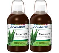 JUVAMINE - Botella Aloe Vera - Acción 3 en 1 - Depurativo - Piel sana - Sistema inmunitario - Sabor a manzana - Desintoxicante - Programa de 20 Días - 500 ML (Paquete de 2)