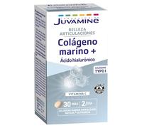 JUVAMINE - Colágeno Marino + - Ácido hialurónico - Colágeno - Vitamina C - Belleza - Funcionamiento Normal de Huesos y Cartílagos - Programa 30 Días - 60 cápsulas
