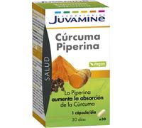 JUVAMINE - Cúrcuma Piperina - 30 Cápsulas - Articulaciones - Digestión - Bienestar - Fórmula Natural para Mejorar la Movilidad y el Confort Digestivo - Formato 1 mes