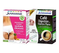 JUVAMINE - Programa 14 Días Quema Grasas - Sabor Piña - 14 Sticks & Café Digestión y Vientre Plano - Café 100% Arábica con Alcachofa - 16 Sticks