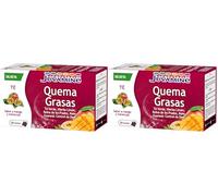 JUVAMINE - Té Quema Grasas - Sabor a Mango y Maracuyá - 20 Bolsitas - Control del Peso - Té verde - Hierba Limón - Reina de los Prados - Mate - Guaraná (Paquete de 2)