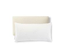 JUVEA Essential - Almohada de Cama de látex Talalay 100% Natural de Perfil bajo para Dormir. Elección de Funda extraíble. Transpirable, Alivio de presión, Duradera. Certificado Oeko-Tex y FSC ®