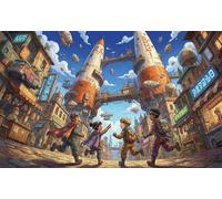 Juventud de la Ciudad de Cohetes Puzzle 1000 Piezas Adultos Y Niños,Deco Pared,Anti-estrés,Premium,Desafío,Regalo Ideal,Rompecabezas,14 Años+,Relax,Reto,Cartón,Educativo 70x50cm