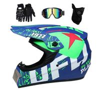Juventud Niño ATV Casco de Motocross, con Gafas Mascarilla Guantes, Cara Completa MTB Enduro Karting Casco de Moto, Unisexo BMX Carreras Quad Dirt Bike Chocar Casco ( Color : D , Size : M/54-55CM )