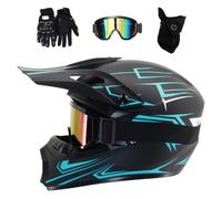 Juventud Niños Casco de Motocross, con Mascarilla Guantes Gafas, Dot Certificado Integral Todoterreno MTB Moto Choque Casco, Cuesta Abajo ATV Cuatriciclo Enduro Carreras Casco