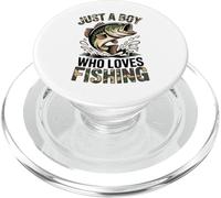 Juventud Pesca Camo Bass Fish Just Boy Who Love Fishing Funny PopSockets PopGrip para MagSafe