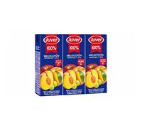 JUVER zumo melocotón, manzana y uva pack 3 unidades 200 ml