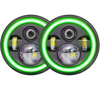 Juvra Luz del coche Conjunto de faros delanteros para Jeep para Wrangler con para LED Faro(Verde)