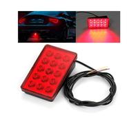 Juvra Luz freno central alto nivel Luz de parada y freno trasera intermitente, tercera luz estroboscópica, 12V, luces universales para lámpara señal, estilo F1 rojo/negro(Rojo)