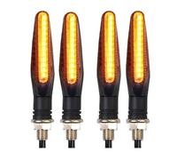 Juvra Luz señal giro motocicleta 2/4 para Uds. Luz LED de para giro para señales motocicleta 12 * 335SMD indicador intermitente agua corriente luces intermitentes flexibles 12V(4pcs turn signal)