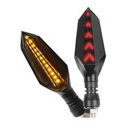 Juvra Luz señal giro motocicleta Para Giro para señales luz ámbar intermitente lámpara trasera de parada Z250 Z300 Z400 Z750 Z800 Z900 Z1000 Z900RS Z1000SX Z1000R(1 pair yellow-red)