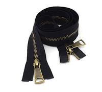 Juwaacoo 75/80/100/120/cm 5# Cremalleras metálicas para Coser Chaqueta Abrigo Cremallera Reversible DIY Prendas Accesorios de Costura, 100cm