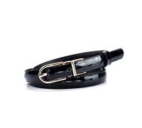 Juwaacoo Cinturón de charol para mujer, cinturón fino de 1,5cm de ancho, cinturón vaquero para mujer, accesorios de ropa, Negro
