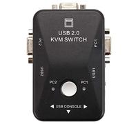 Juwaacoo Conmutador USB Kvm 2 puertos Vga Svga Switch Box USB 2.0 Mouse Keyboard 1920X1440 Switch Box