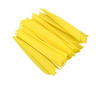 Juwaacoo Flechas con aletas de 4 pulgadas Flamenaje de plumas de plástico para paquete de 50 flechas de tiro con DIY (amarillo)
