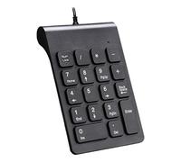 Juwaacoo Mini teclado numérico cable USB Numpad 18 teclado digital para contabilidad portátil Windows Android Notebook Tablets PC (negro)