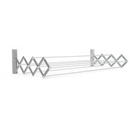 Juwel Ruck Zuck 100 Tendedero (longitud de secado 6,6 m, tendedero de pared extensible, anchura 100 cm, capacidad de carga máx. 20 kg) 40132, plata