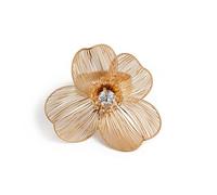 Juwelier Schönschmied Ringe Glamouröse große 3D-Metall-Blumenringe für Frauen. Schicke Statement-Legierungsringe mit elegantem Blütenblatt-Design für Frauen und Mädchen Turn Ohne Ringe, Einheitsgröße