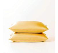 juwenin Fundas de almohada de satén sedoso, 2 paquetes de 50 x 75 °C, suaves, antiestáticas, resistentes al polvo y ácaros (dorado)
