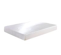 JUWENIN - Sábana bajera ajustable de seda de lujo satinada de 30,5 cm de profundidad, hipoalergénica para el cuidado facial y de la piel, poliéster, Blanco, Doublé