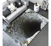 JUXDZISHW Alfombra de ilusión óptica 3D - Tapete para Puerta de Entrada, baño, escaleras, Sala de Juegos, Sala de Estar o área,B,1.2 * 1.6