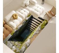 JUXDZISHW D - Alfombra de pasillo antideslizante, larga, color naranja, medallón vintage, lavable, suave microfibra, para cocina