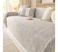 JUXDZISHW Gris,71''*102'',Funda Sofa 4 Plazas, Manta Cubre Sofa Four Seasons, Universal, Reversible, Grande, Gruesas, Antideslizantes, Decoración De Interiores, para Salón