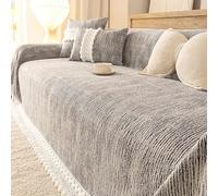 JUXDZISHW Gris,71''*165'',Funda Sofa 4 Plazas, Manta Cubre Sofa Four Seasons, Universal, Reversible, Grande, Gruesas, Antideslizantes, Decoración De Interiores, para Salón