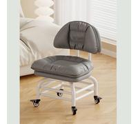 JUXDZISHW Gris,C,Taburete Rodante Bajo, Taburete Rodante Giratorio de 360 Grados Y Respaldo, Mini Taburete Móvil, Taburete Giratorio para Limpieza, Tienda, MARRÓN, Individual