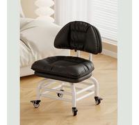 JUXDZISHW Negro,A,Taburete Rodante Bajo, Taburete Rodante Giratorio de 360 Grados Y Respaldo, Mini Taburete Móvil, Taburete Giratorio para Limpieza, Tienda, MARRÓN, Individual