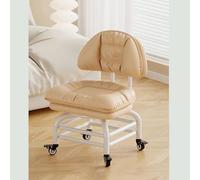 JUXDZISHW Oro,C3 Tier,Taburete rodante bajo, Asiento rodante bajo con Respaldo, Taburete de pedicura, Taburete Giratorio de 360°, Taburete Giratorio de 360° para Limpieza